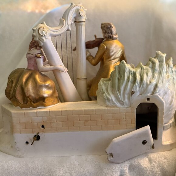 VTG ~  Original Lenwile-Ardalt Japan Musical Figurine W Harp & Violin #7857 - Picture 4 of 5